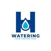 Water Drop Letter H Initial Logo. Usable for Nature and Branding Logos. Flat Vector Logo Design Ideas Template Element