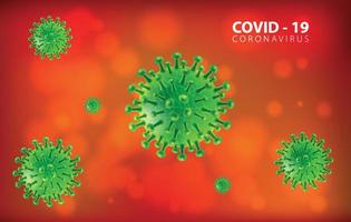 enfermedad por coronavirus covid-19 infección médica aislada. células patógenas del virus covid de la influenza respiratoria patógena china. nuevo nombre oficial para la enfermedad del coronavirus llamado covid-19, ilustración vectorial vector