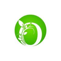 logotipo de la letra o del spa de salud. logotipo del alfabeto floral verde con hojas. utilizable para logotipos de negocios, moda, cosméticos, spa, ciencia, salud, medicina y naturaleza. vector