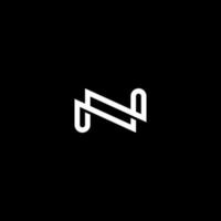 Stylish Letter N or NN Simple Monogram Logo Design Vector