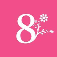 Number 8 Linked Fancy Logogram Flower. Usable for Business and Nature Logos. vector