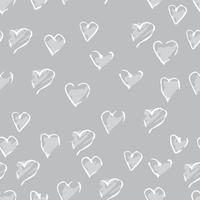 Vector seamless pattern with light color hearts on gray background hand-drawn style cute illustration. Texture for ceramic tile, wallpapers, wrapping gift, textile, web page backgrounds