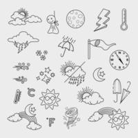 vector set of weather doodle elements, for design purposes