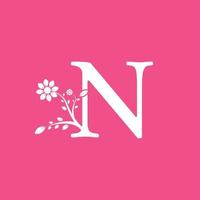 Letter N Linked Fancy Logogram Flower. Usable for Business and Nature Logos. vector