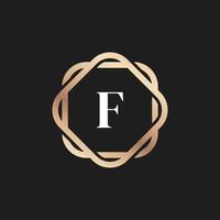 Initial Letter F Logo Icon with Pattern Vector Element
