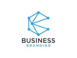 logotipo abstracto de la letra c inicial. estilo redondeado lineal azul aislado sobre fondo blanco. utilizable para logotipos de negocios y tecnología. elemento de plantilla de diseño de logotipo de vector plano.