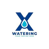 Water Drop Letter X Initial Logo. Usable for Nature and Branding Logos. Flat Vector Logo Design Ideas Template Element