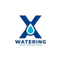 Water Drop Letter X Initial Logo. Usable for Nature and Branding Logos. Flat Vector Logo Design Ideas Template Element