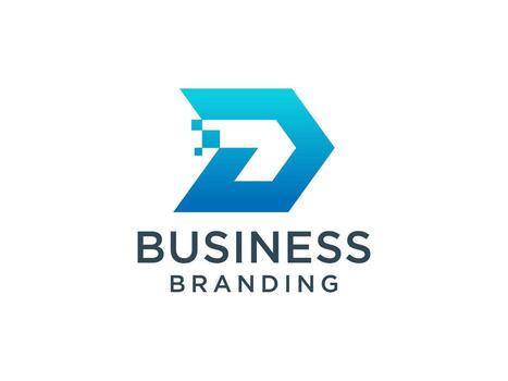 Abstract Initial Letter D Logo. Blue Geometric Linear Arrow Style isolated on White Background. Usable for Business and Technology Logos. Flat Vector Logo Design Template Element.