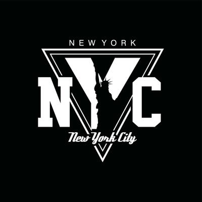 NYC New york element of men fashion and modern shield city in typography graphic design.Vector illustration.