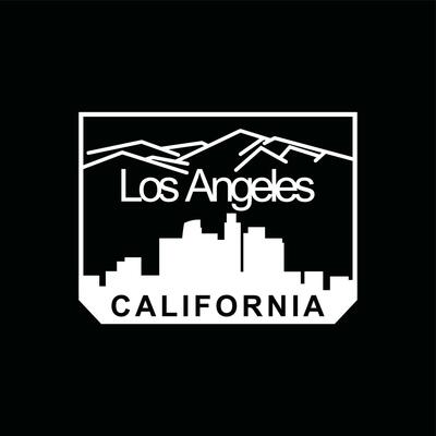 Los angeles element of men fashion and modern shield city in typography graphic design.Vector illustration.