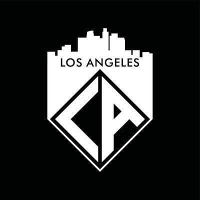 Los angeles element of men fashion and modern shield city in typography graphic design.Vector illustration.