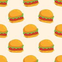 Seamless hamburger cartoon pattern vector