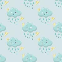 Seamless raining day cartoon pattern vector