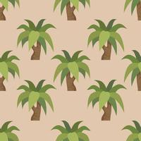 Seamless palm tree illustration cartoon pattern vector