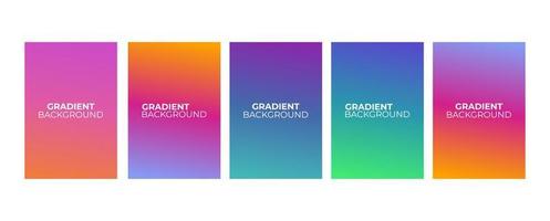 Collection of abstract multi-colored gradient vector cover illustrations. As background for business brochures, cards, packages and posters.