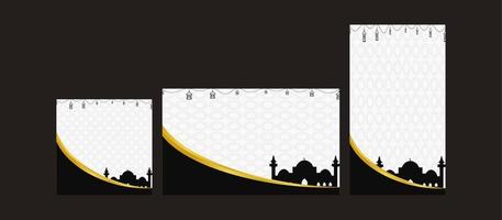 set of Ramadan Kareem Background vector