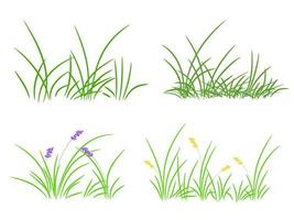 vector green grass set