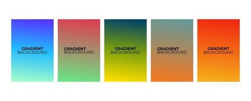 Collection of abstract multi-colored gradient vector cover illustrations. As background for business brochures, cards, packages and posters.