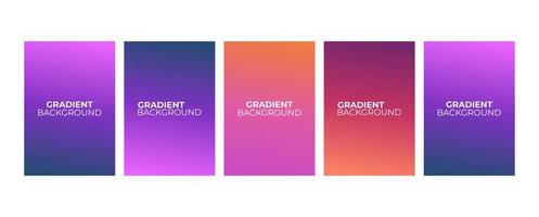 Collection of abstract multi-colored gradient vector cover illustrations. As background for business brochures, cards, packages and posters.