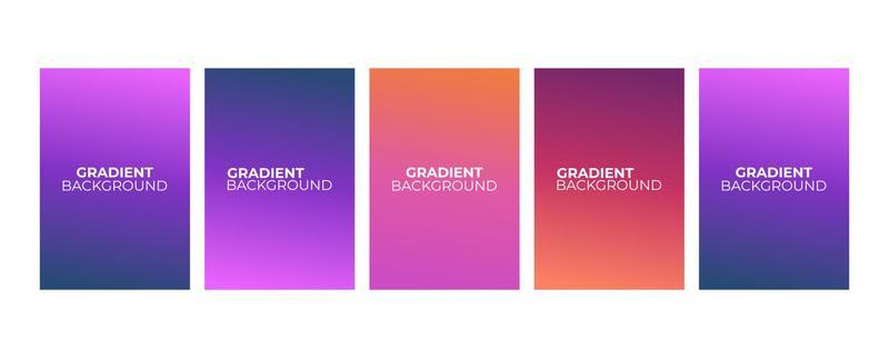 Collection of abstract multi-colored gradient vector cover illustrations. As background for business brochures, cards, packages and posters.