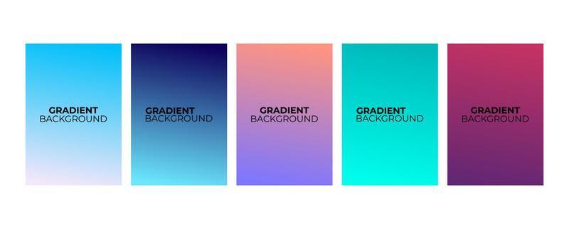Collection of abstract multi-colored gradient vector cover illustrations. As background for business brochures, cards, packages and posters.