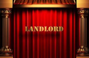 landlord golden word on red curtain photo