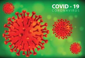 enfermedad por coronavirus covid-19 infección médica aislada. Células del virus covid de la influenza respiratoria patógena china. nuevo nombre oficial para la enfermedad del coronavirus llamado covid-19, ilustración vectorial vector
