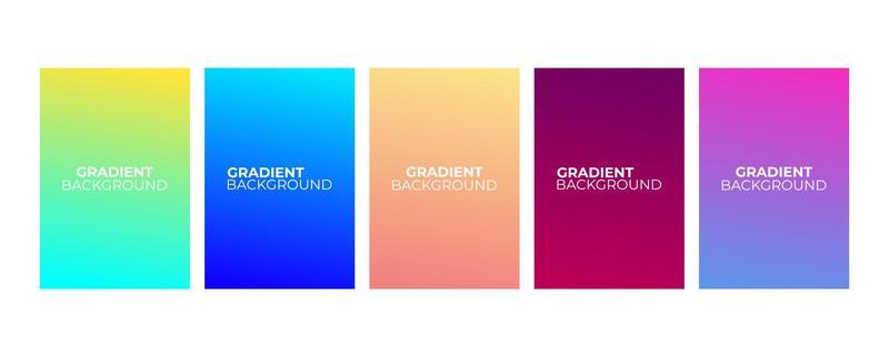 Collection of abstract multi-colored gradient vector cover illustrations. As background for business brochures, cards, packages and posters.