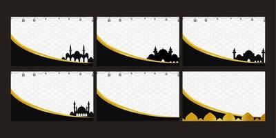 set of Ramadan Kareem Background vector