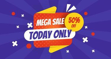 mega sale promotion banner template. vector