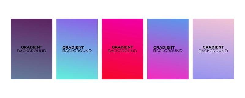 Collection of abstract multi-colored gradient vector cover illustrations. As background for business brochures, cards, packages and posters.