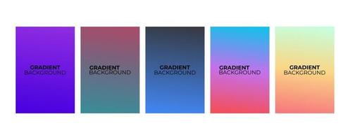 Collection of abstract multi-colored gradient vector cover illustrations. As background for business brochures, cards, packages and posters.