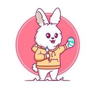 easter day bunny cartoon illustration vector