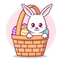 Easter bunny cartoon illustration vector