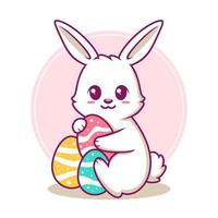 Easter bunny cartoon illustration vector