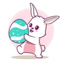 Easter bunny cartoon illustration vector