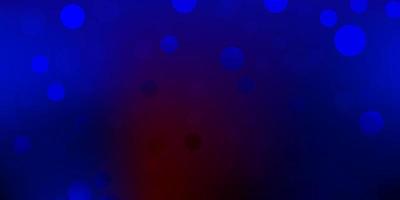 Telón de fondo de vector azul oscuro, rojo con puntos.