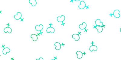 Light Green vector pattern with feminism elements.