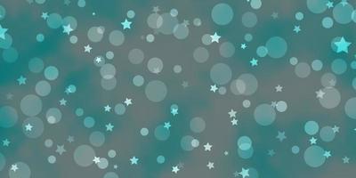 Light BLUE vector backdrop with circles, stars.