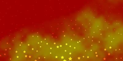 Dark Orange vector background with small and big stars.