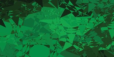 Dark Green vector background with triangles.