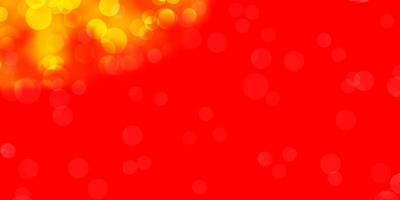 Light Red, Yellow vector background with bubbles.