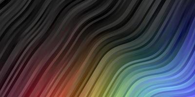 Dark Multicolor vector template with curved lines.