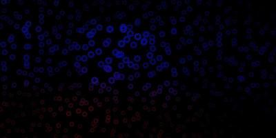 Dark blue, red vector background with bubbles.