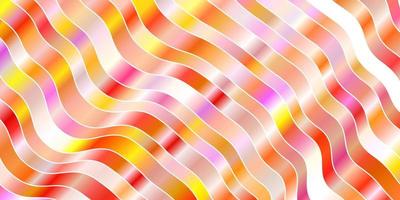 Light Pink, Yellow vector background with bent lines.