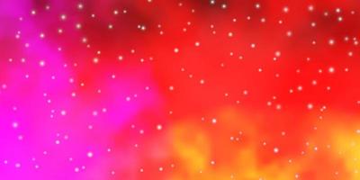 Light Pink, Yellow vector background with colorful stars.