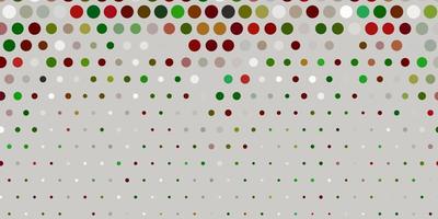 Light green, red vector background with spots.