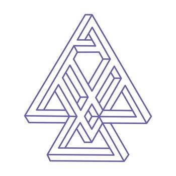 Impossible shapes. Sacred geometry figure. Optical illusion. Abstract eternal geometric objects. Impossible endless outline. Logo. Impossible geometry object on a white background. Optical art. vector