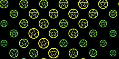 Dark Green, Yellow vector pattern with magic elements.